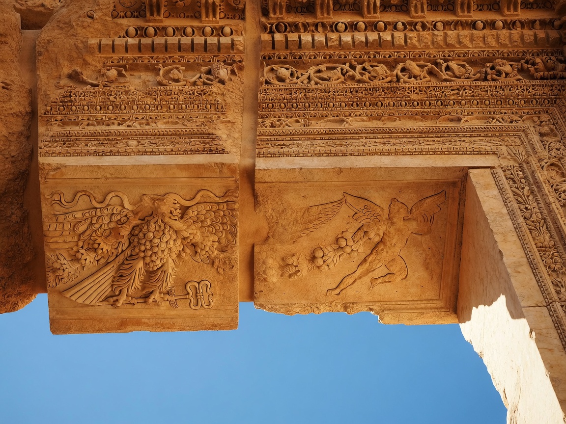 Eagle and cupid door soffit